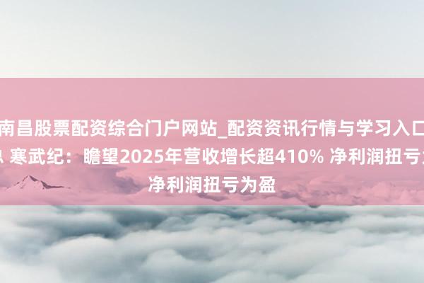 南昌股票配资综合门户网站_配资资讯行情与学习入口汇总 寒武纪：瞻望2025年营收增长超410% 净利润扭亏为盈