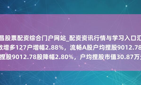 南昌股票配资综合门户网站_配资资讯行情与学习入口汇总 *ST凯鑫A股鼓吹户数增多127户增幅2.88%，流畅A股户均捏股9012.78股降幅2.80%，户均捏股市值30.87万元降幅2.37%